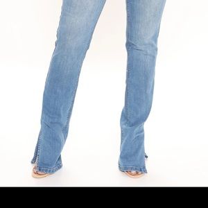 Jeans with split on ends